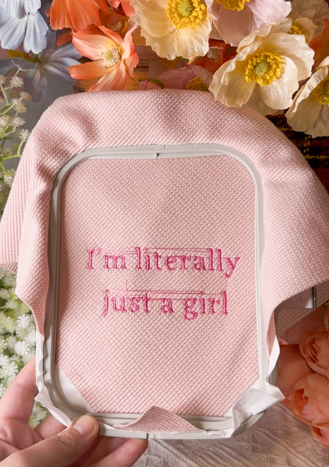 Embroidered “ I’m literally just a girl” Dog Bandana