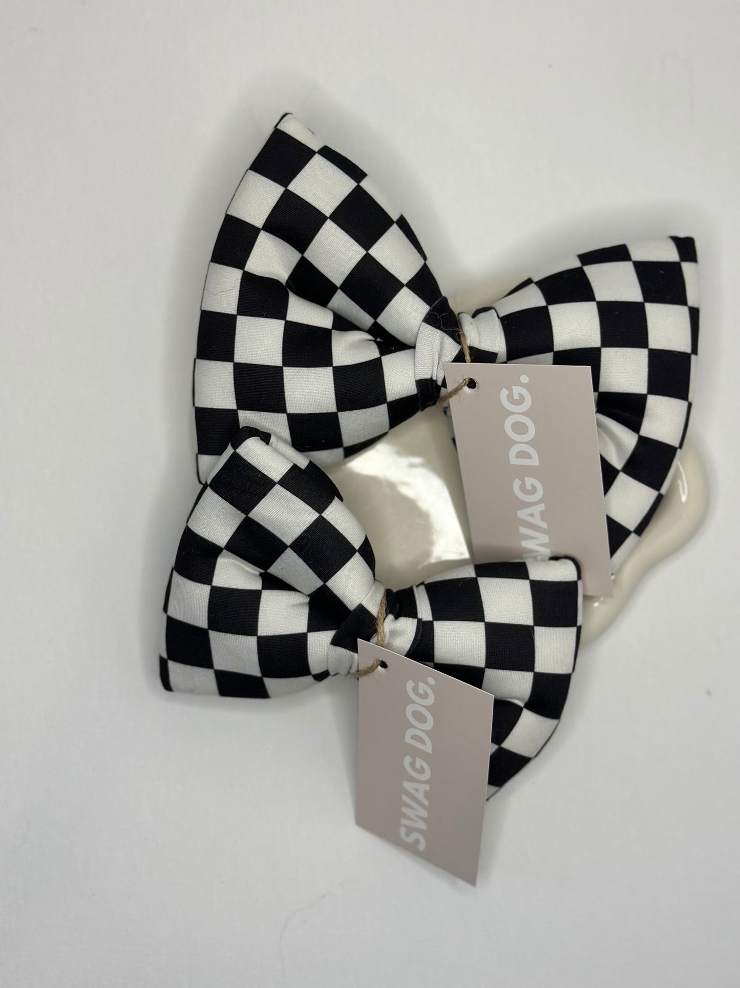 Black and white Checkered Bow