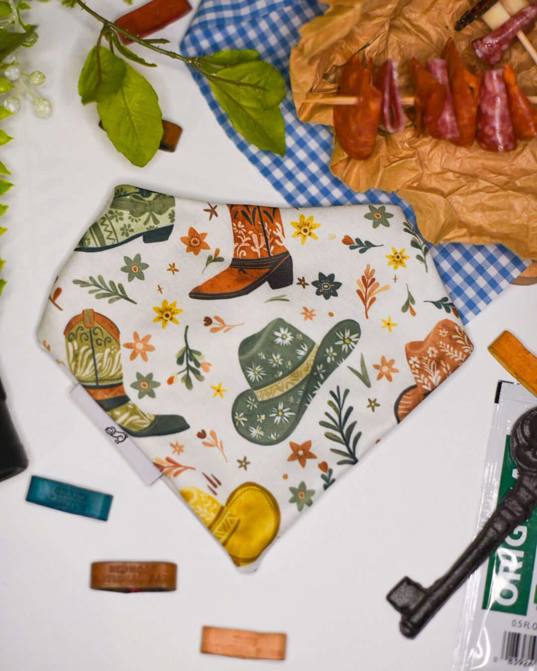 Cowboy Boots and Hats Reversible Dog Bandana