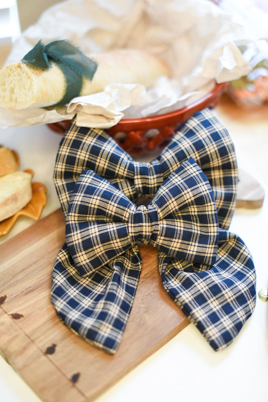 Harvest Plaid - Over The Collar Dog Bow
