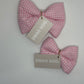 Pink Gingham Dog Bow