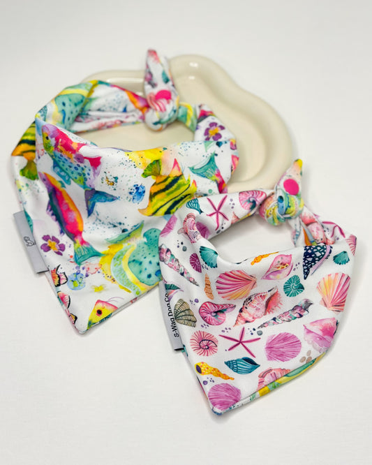 Summer Colorful fish Reversible Dog Bandana