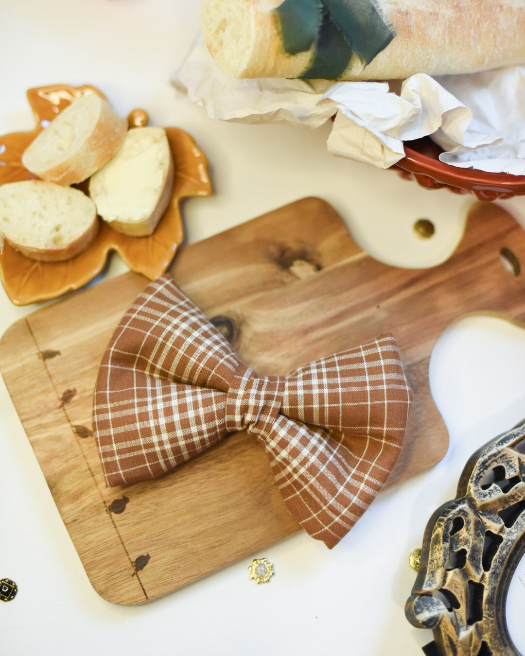 Cider Plaid - Over The Collar Dog Bow