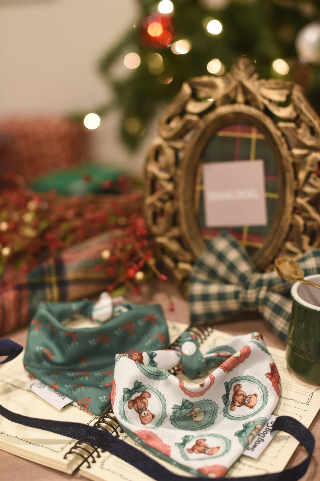 Tidings and Teddy Dog Bandana