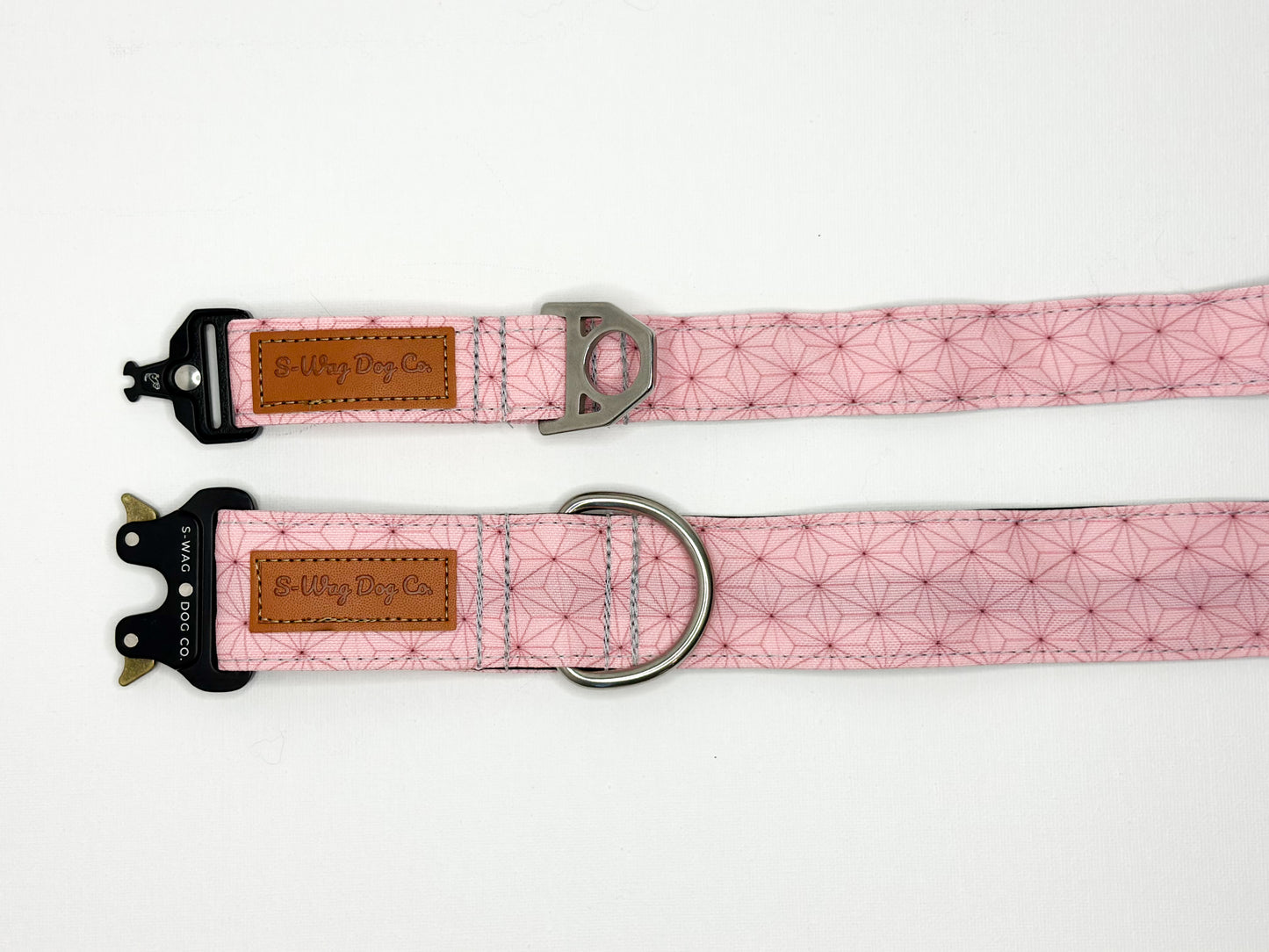 Pink Abstract Nezuko Print Water Resistant Dog Collar