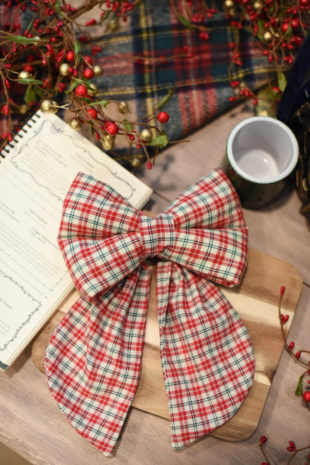 Classic and cozy - over the collar dog bow