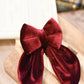 Mistletoe velvet - Over the collar dog bow