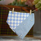 Two Tone Denim Dog Bandana With Pearls