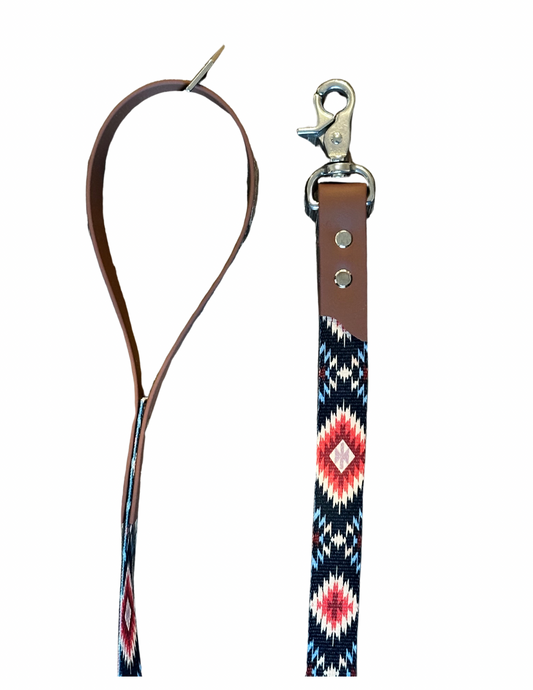 Black Aztec Hybrid Biothane Leash