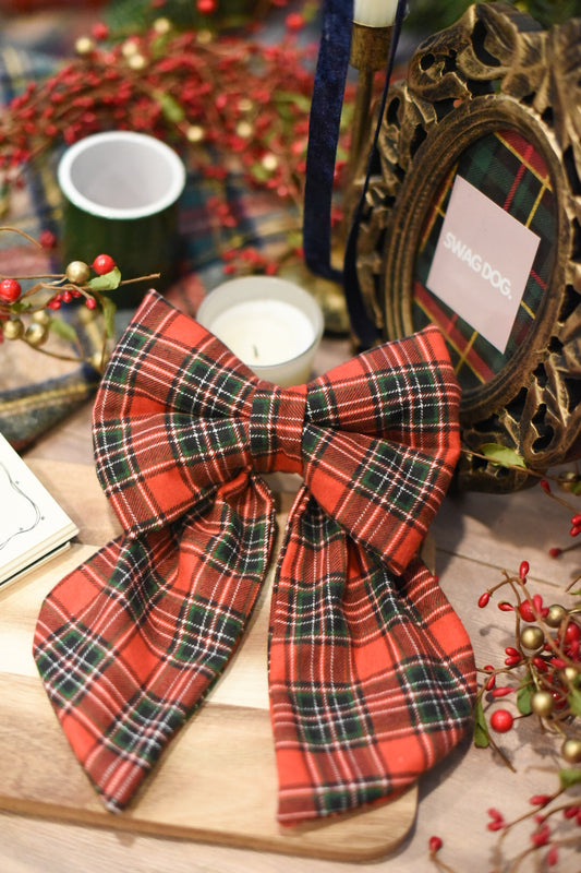 Candy cane twist - Over the collar  dog bow