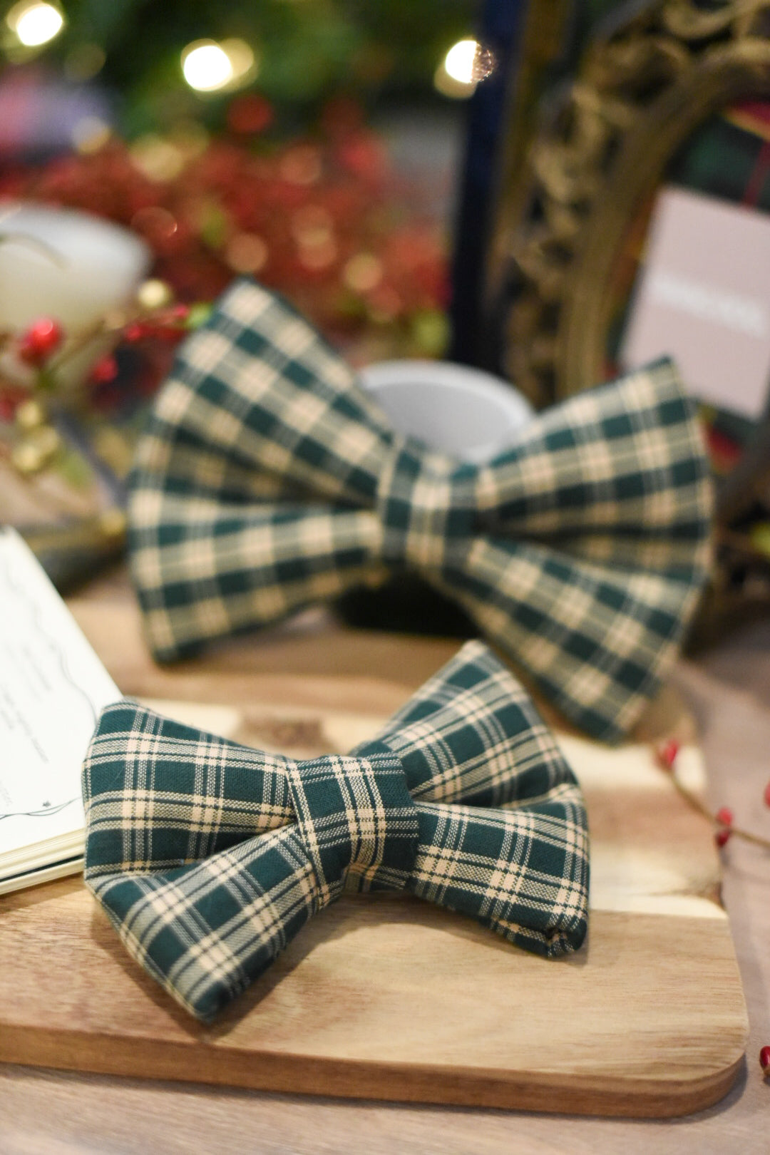 Holiday festivities - over the collar dog bow