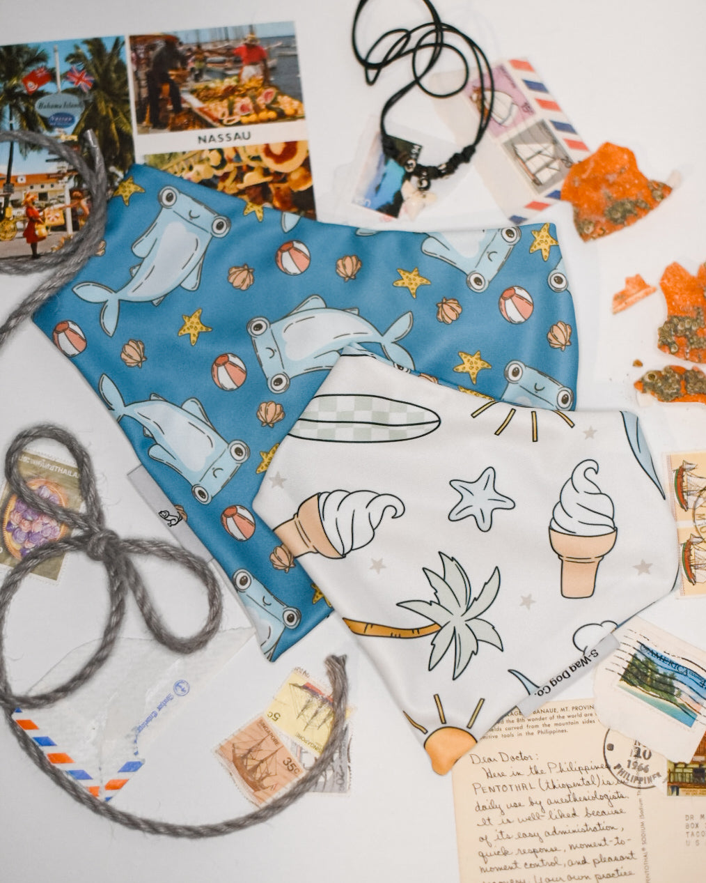 Shark and Doodles Reversible Dog Bandana