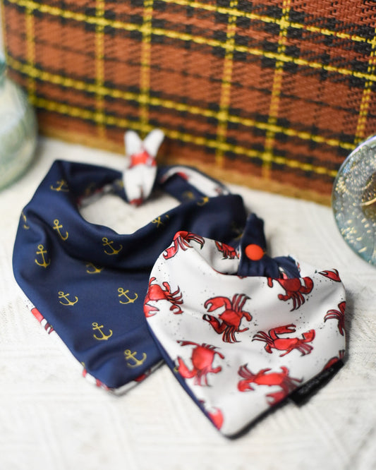 Crabs and Anchor Reversible Dog Bandana