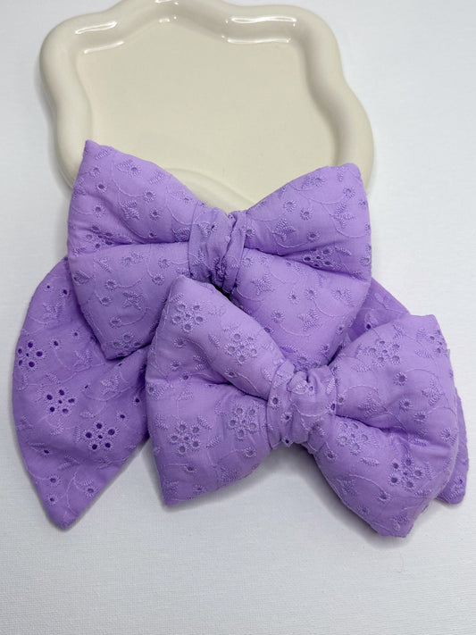 Floral Purple Dog Bow