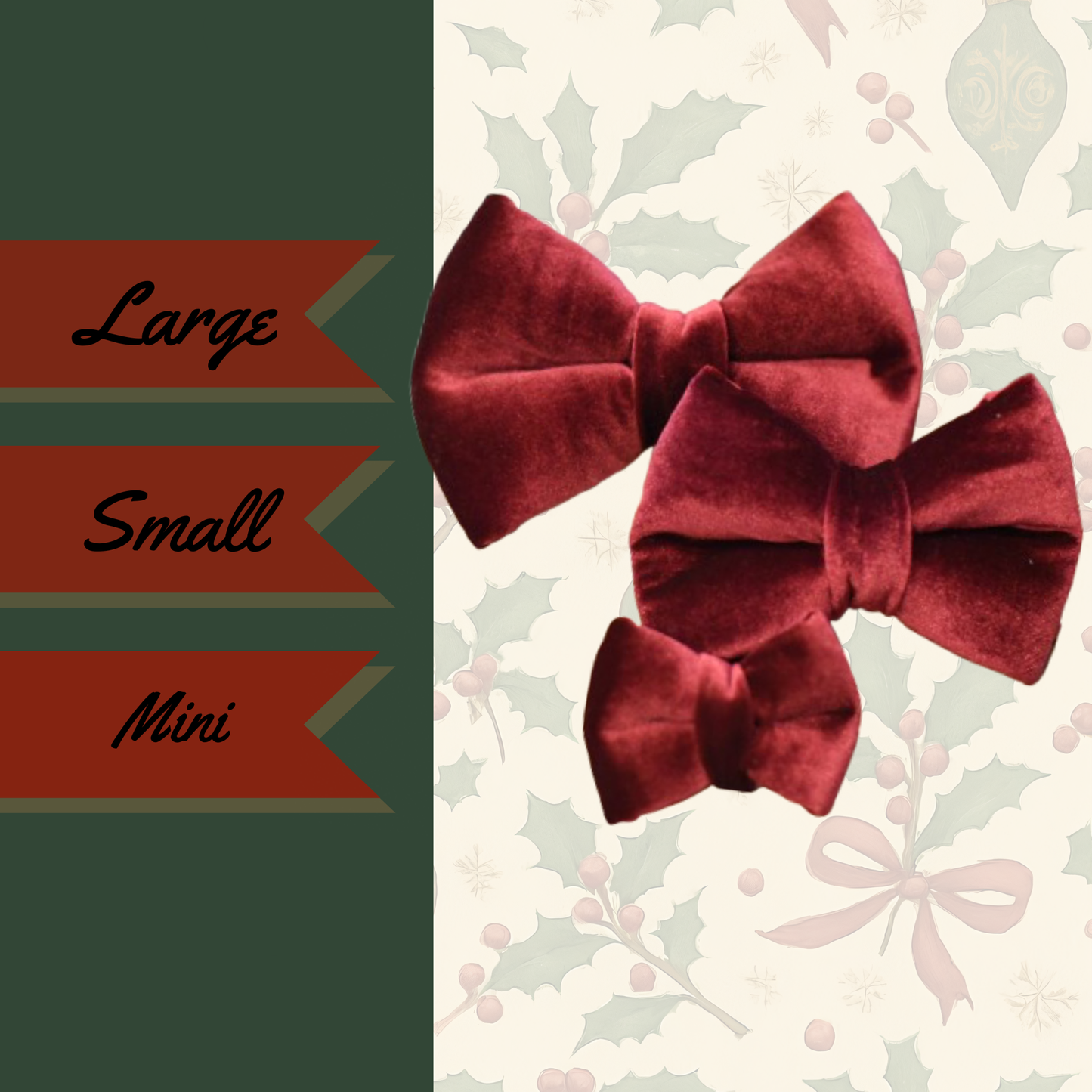 Candy cane twist - Over the collar  dog bow