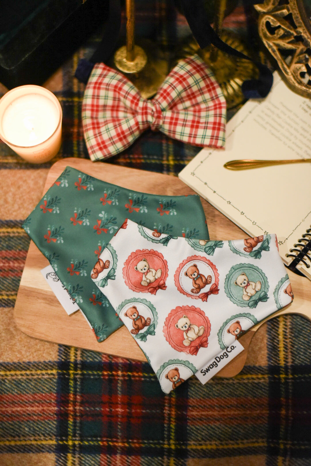 Tidings and Teddy Dog Bandana