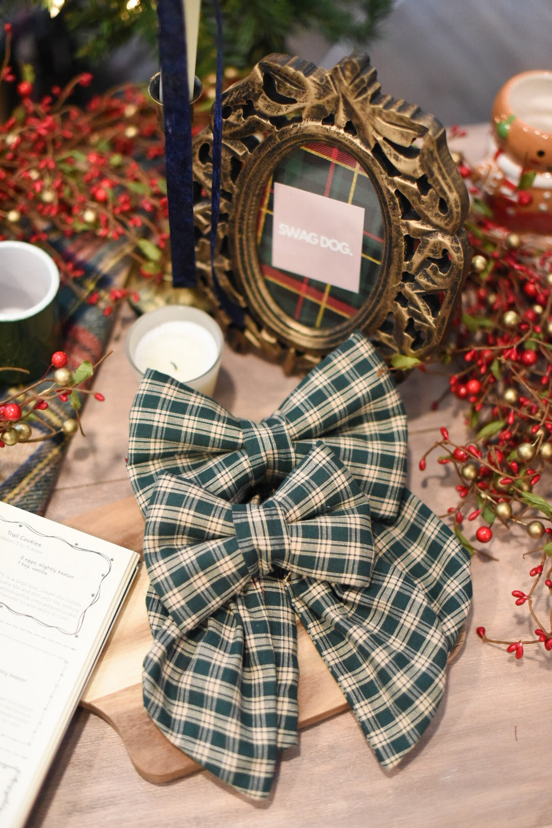 Holiday festivities - over the collar dog bow