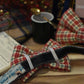 Mistletoe velvet - Over the collar dog bow