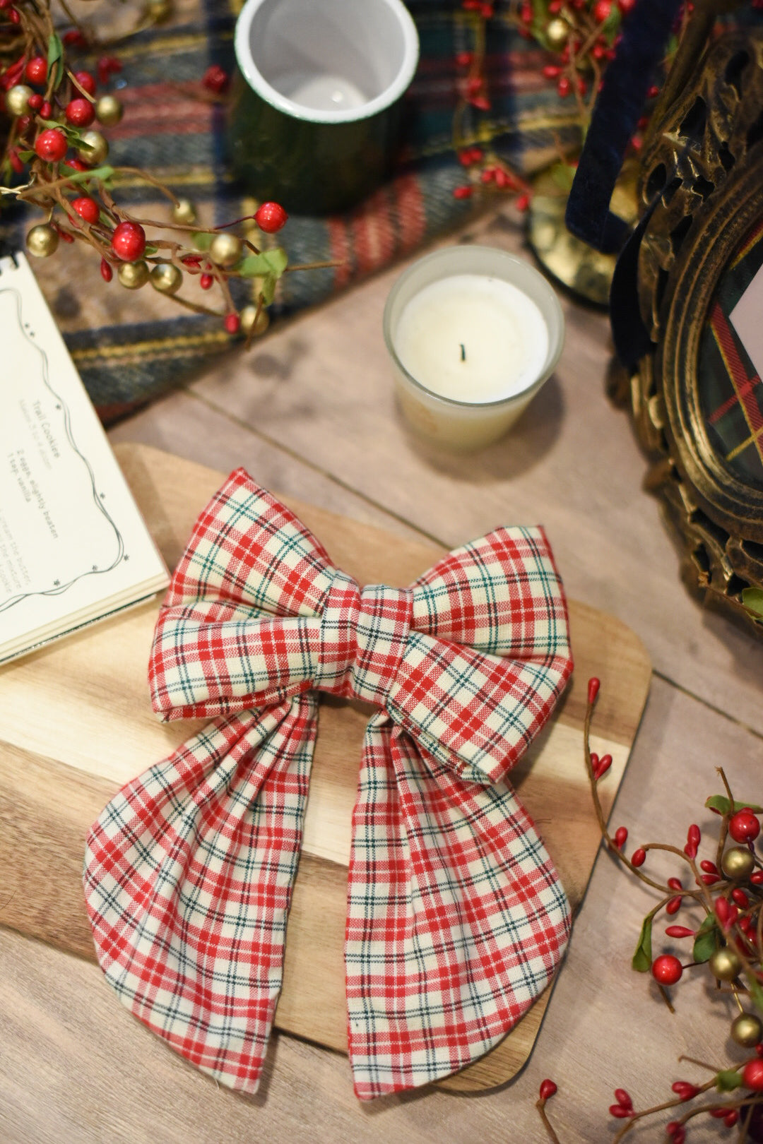 Classic and cozy - over the collar dog bow