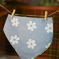 Two Tone Denim Dog Bandana With Pearls