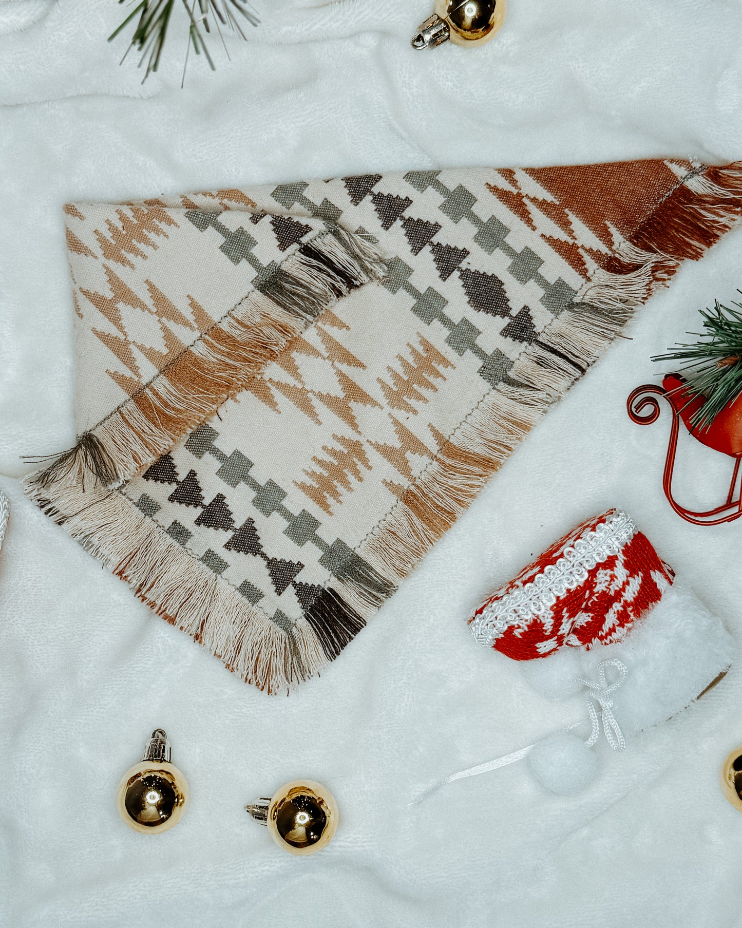 Neutral Aztec Dog Bandana