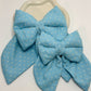 Bright Blue Textured Dog Bow