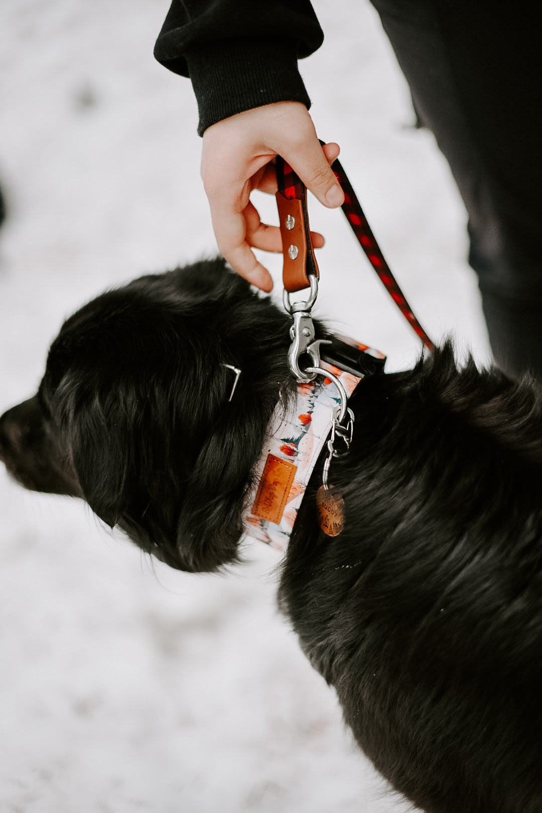 Black Aztec Hybrid Biothane Leash