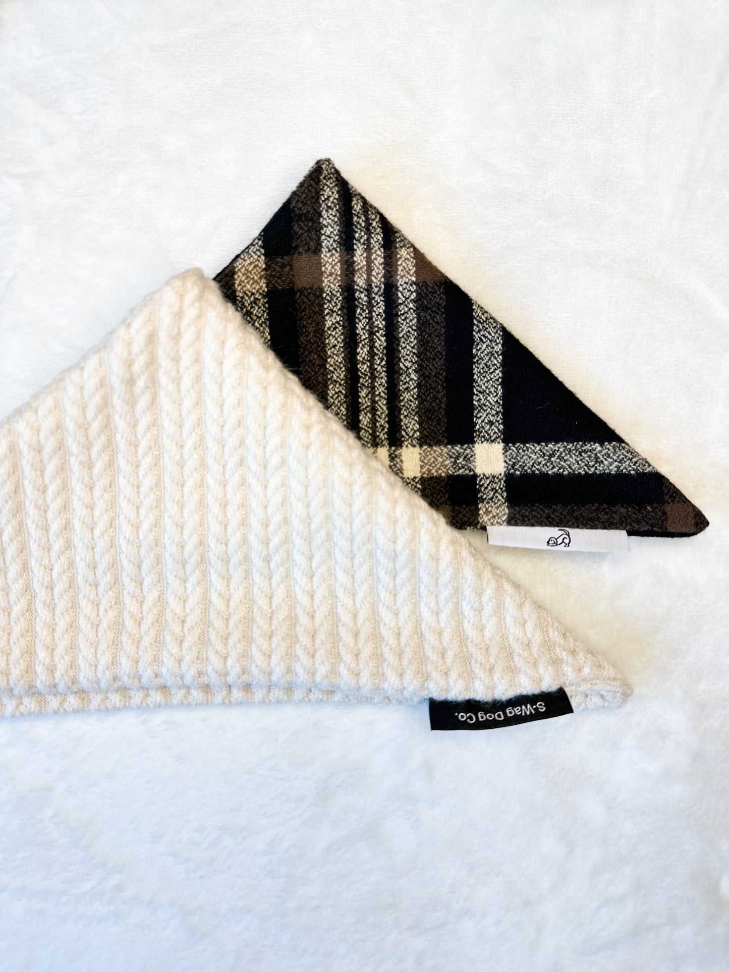 Basic Neutral Knit Look Dog bandana