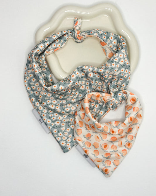 Ditsy Daisy and Peach Dog Bandana