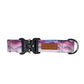 Pink/Blue Watercolor Mountains Adventure proof Dog Collar